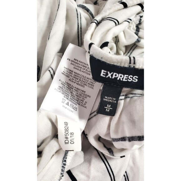 Express Dress Striped Ruffle Hi-Lo Cutout Open Back Summer Midi Maxi Sleeveless - Picture 11 of 14